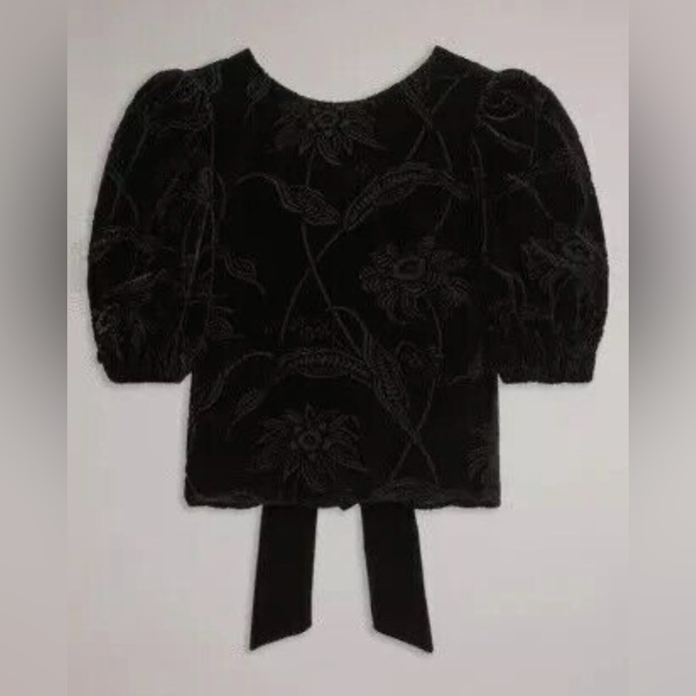 Ted Baker Bettiaa Velvet Devore Puff Sleeve